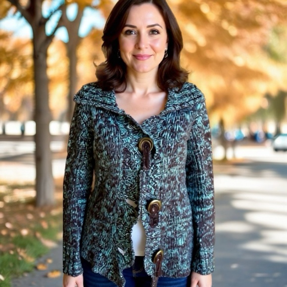 Green & Brown Women's Sweater - Picture 1 of 11